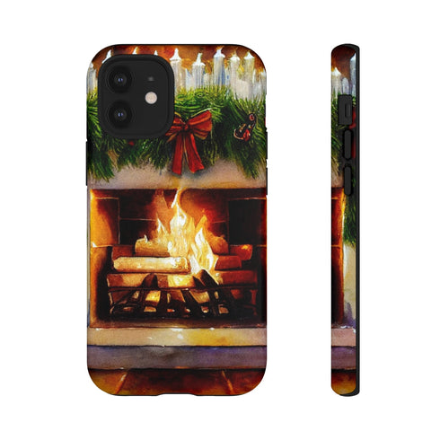 Candles on the Hearth Decorated for Christmas - Impact Resistant Phone Case iPhone 12 Mini Matte